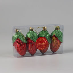 Ёлочные игрушки 4 шт. Кукуруза колор 104 см, красный - Зимнее волшебство фото 2