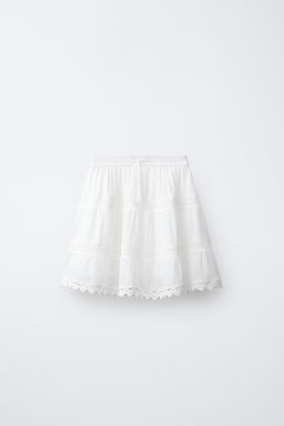 FALDA ROM?NTICA PANELES ENTRED?S / Blanco