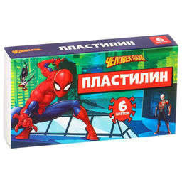 Пластилин 6 цветов 60 г Человек паук