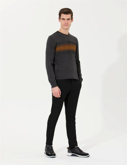 Siyah Slim Fit Kanvas Pantolon