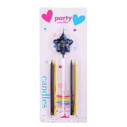 Набор свечей праздничных чёрные/золотые