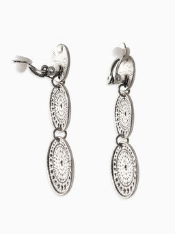 Цена за 2 шт. Клипсы «Три диска», цвет чернёное серебро