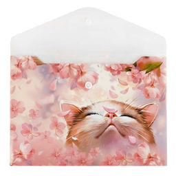 Цена за 2 шт.Папка для школьных тетрадей пластиковая Феникс+, арт. 69016/ 12 ЦВЕТОЧНЫЙ КОТ