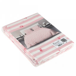 Постельное белье, комплект 1,5 спальный "Теплые края", 3 предмета: пододеяльник 145х215см, простыня 150х215см, 1 наволочка 50х70см с клапаном-запахом, бязь "Комфорт" 121г/м2, хлопок 100%, упаковка "эконом" ПВХ 32х41х2,5см, "Домашняя мода" (Россия)