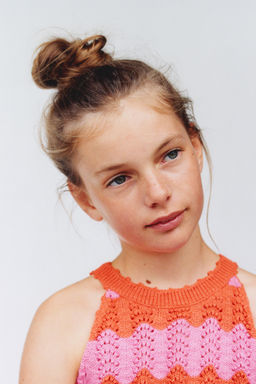 TOP PUNTO CROCHET RAYAS / Naranja fl?or - Zara фото 3