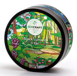 Натуральный скраб для сухой и чувствительной кожи лица "Black currant and tar" Черная смородина и смола