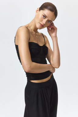 Top fruncido de malla - H&m фото 3