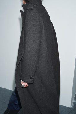 ZW COLLECTION LIMITED EDITION LONG WOOL COAT - Zara фото 7