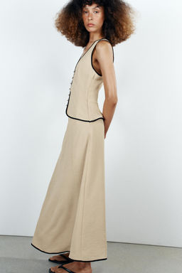 VESTIDO MIDI VIVOS CONTRASTE / Beige claro - Zara фото 4