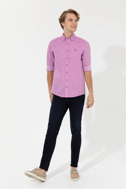 U. S. Polo Assn / Мужская фиолетовая рубашка Uzunkol Basic - U.s. polo assn фото 10