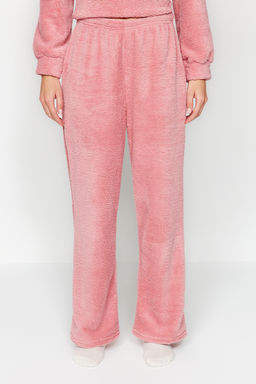 Pembe Wellsoft Kapuson Kulak Detayl? K?sl?k Orme Pijama Tak?m? THMAW24PT00030