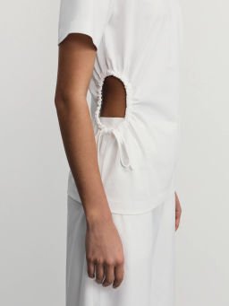 Футболка из хлопка с вырезами по бокам / Zarina  фото 8