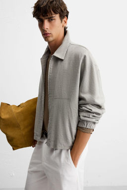 LINEN/COTTON TEXTURED JACKET - Zara фото 5