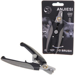 Цена за 2 шт. Когтерез для животных "ПРЕМИУМ - МОЙ БРО", прорезиненная ручка, цвет серый/черный, 4.5*13.5см