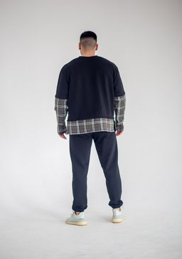 302 Костюм комбинированный, черный/хаки клетка - Knitka wear фото 6