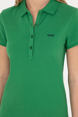 Женская зеленая базовая футболка с воротником-поло - U.s. polo assn фото 14