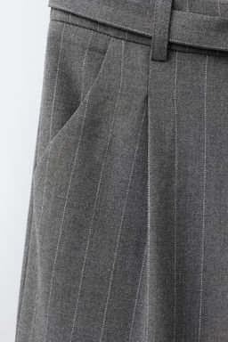 PINSTRIPE TROUSERS WITH BELT - Zara фото 3