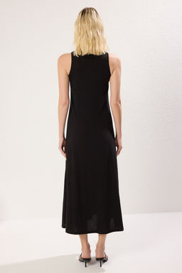 TRENDYOLMILLA Siyah Halter Yaka A Line/Can Kesim Maxi Orme Elbise TWOSS25EL00226 фото 11