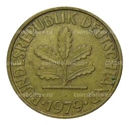 Монета 10 пфеннигов 1979 года D Германия