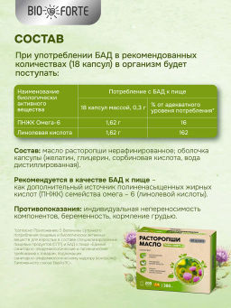 Масло расторопши BioForte, капсулы 300 мг, 200 шт