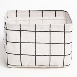 Текстильная корзинка Доляна Клетка цвет бел, 12*15*20 см  фото 2