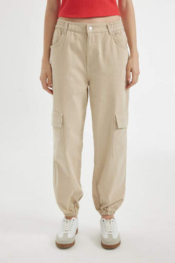 Брюки Cool Cargo Jogger из габардина с нормальной талией - Defacto фото 4