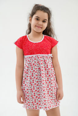 Ночная сорочка детская из кулирки Ярославна клубничка - Амадэль фото 2