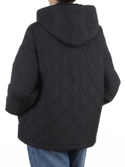 BM4836 BLACK Куртка стеганная демисезонная женская (50 гр. холлофайбер)