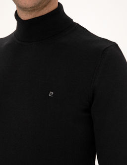 Siyah Slim Fit Bal_k__ Yaka Basic Triko Kazak - Pierre cardin фото 7