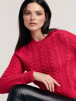 CONTE LDK 239 Укороченный фактурный джемпер fuchsia