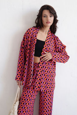 9668 Костюм из кимоно и брюк-палаццо с геометрическим принтом - Martichelli фото 9