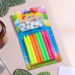 Цена за 2 шт. Свечи в торт «Красочные», 8 см, классические, набор 8 шт.