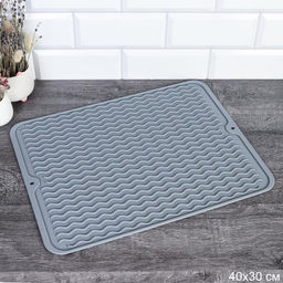 Коврик для сушки посуды 40*30см. силиконовый /S-241-570/571/573 арт. 740570, 740571, 740573,697587