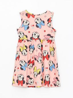Bisiklet Yaka Kolsuz Minnie Mouse Bask?l? K?z Bebek Elbise - Waikiki фото 2