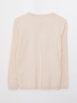 Bisiklet Yaka Desenli Uzun Kollu K?z ?ocuk Triko Kazak - Waikiki фото 2