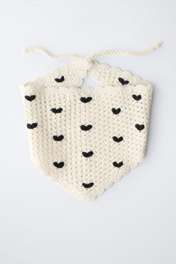 BANDANA PUNTO CROCHET CORAZONES / Crudo - Zara фото 4
