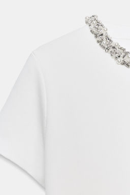 TOP PUNTO ABALORIOS JOYA / Blanco
