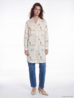 Desenli Oversize Kad?n G?mlek Tunik
