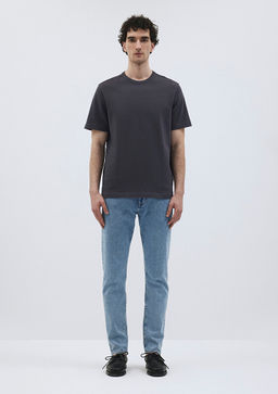 Antrasit Premium Basic Tisort - Mavi фото 2