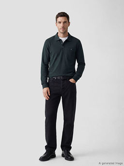 Polo Yaka Uzun Kollu Erkek Ti??rt