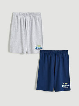 Bask?l? Erkek ?ocuk Pijama ?ort 2li