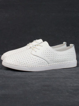 03-PDXL138-1 LT. BEIGE Полуботинки спортивные женские (натуральная кожа) - Фабричный китай фото 4