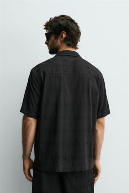 CAMISA RELAXED FIT JACQUARD GEOM?TRICO / Negro - Zara фото 3