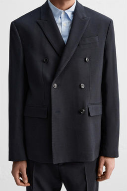 DOUBLE-BREASTED HERRINGBONE SUIT BLAZER - Zara фото 6