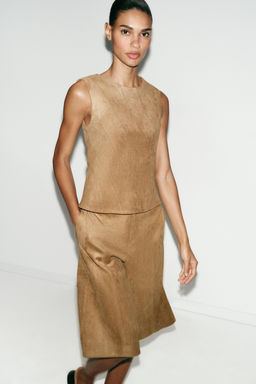 BERMUDA LARGA EFECTO ANTE / Camel medio - Zara фото 5