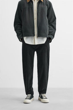 CORDUROY CARROT FIT TROUSERS - Zara фото 2