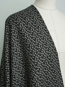 Теплый хлопок Воздушные лютики цв.черный, ш.1.45м, хлопок-100%, 150гр/м.кв - Купава фото 2