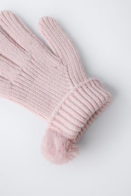 KNIT GLOVES WITH POMPOM - Zara фото 3