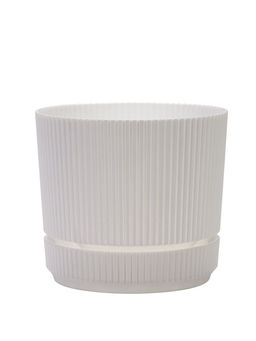 Кашпо с поддоном 2,3 л d 17 см h_см белый СТРИП