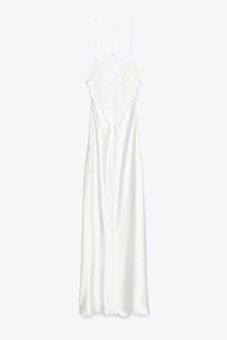 SATIN MIDI DRESS WITH STRAPS ON THE BACK - Zara фото 7